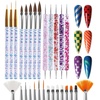 image:imageArtdone 28pcs Nail Art Brushes Nail Art Tool Set Dotting Tools Dust BrushStriping Brushes for Long Lines Drawing Pen For Gel Polish Design supply
