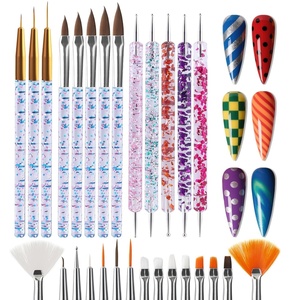 image:imageArtdone 28pcs Nail Art Brushes Nail Art Tool Set Dotting Tools Dust BrushStriping Brushes for Long Lines Drawing Pen For Gel Polish Design supply