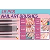 image:imageArtdone 10pcs Nail Art Brushes Set Dotting ToolsStriping Brushes for Long Lines Thin Details Sculpting Pattern Tracing Stylus Ball Embossing StyluFine Drawing Pen For Gel Polish Design Supply35pcs