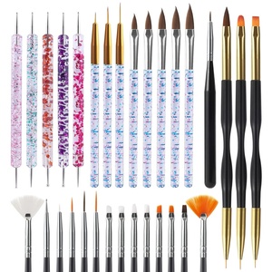 image:imageArtdone 10pcs Nail Art Brushes Set Dotting ToolsStriping Brushes for Long Lines Thin Details Sculpting Pattern Tracing Stylus Ball Embossing StyluFine Drawing Pen For Gel Polish Design Supply31Pcs