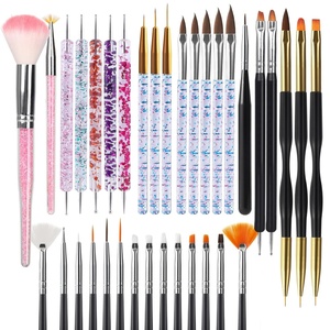 image:imageArtdone 10pcs Nail Art Brushes Set Dotting ToolsStriping Brushes for Long Lines Thin Details Sculpting Pattern Tracing Stylus Ball Embossing StyluFine Drawing Pen For Gel Polish Design Supply35pcs