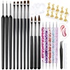 image:imageArtdone Nail Dotting Tools Doubleended Nail Art Brushes Kit Nail Art Gel Polish Liner Brushes Design Pen For Nail Drawing And Nail Paint Brushes Small Detail BrushesNail dotting tool brushes and stands kit