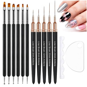 image:imageArtdone Nail Dotting Tools Doubleended Nail Art Brushes Kit Nail Art Gel Polish Liner Brushes Design Pen For Nail Drawing And Nail Paint Brushes Small Detail BrushesDotting and liner tools