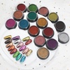 image:imageArtdone 2 Jars Chrome Nail Pearl Powder Silver and Gold Iridescent Aurora Powder Metallic Mirror Effect Pigment Pearlescent Mermaid Pearl Dust Kit Decoration Acrylic Resin Craft16 pcs colorful